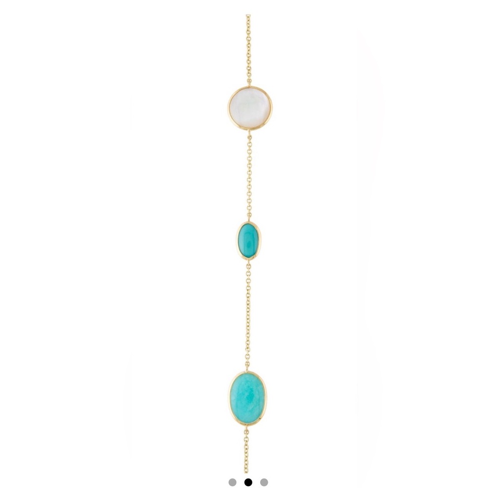 Ippolita 18k YG Mother of Pearl & Amazonite Necklace- 12 grams - Picture 4 of 6